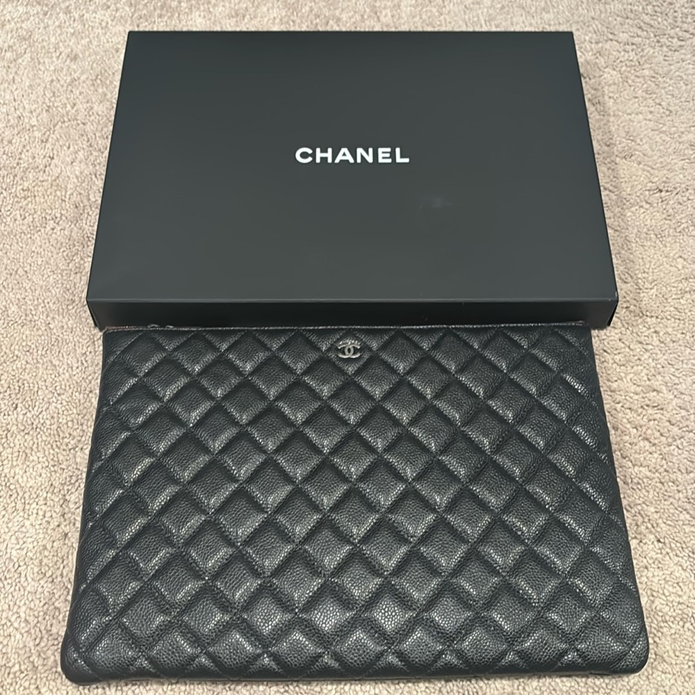 Chanel large quilted O-case
